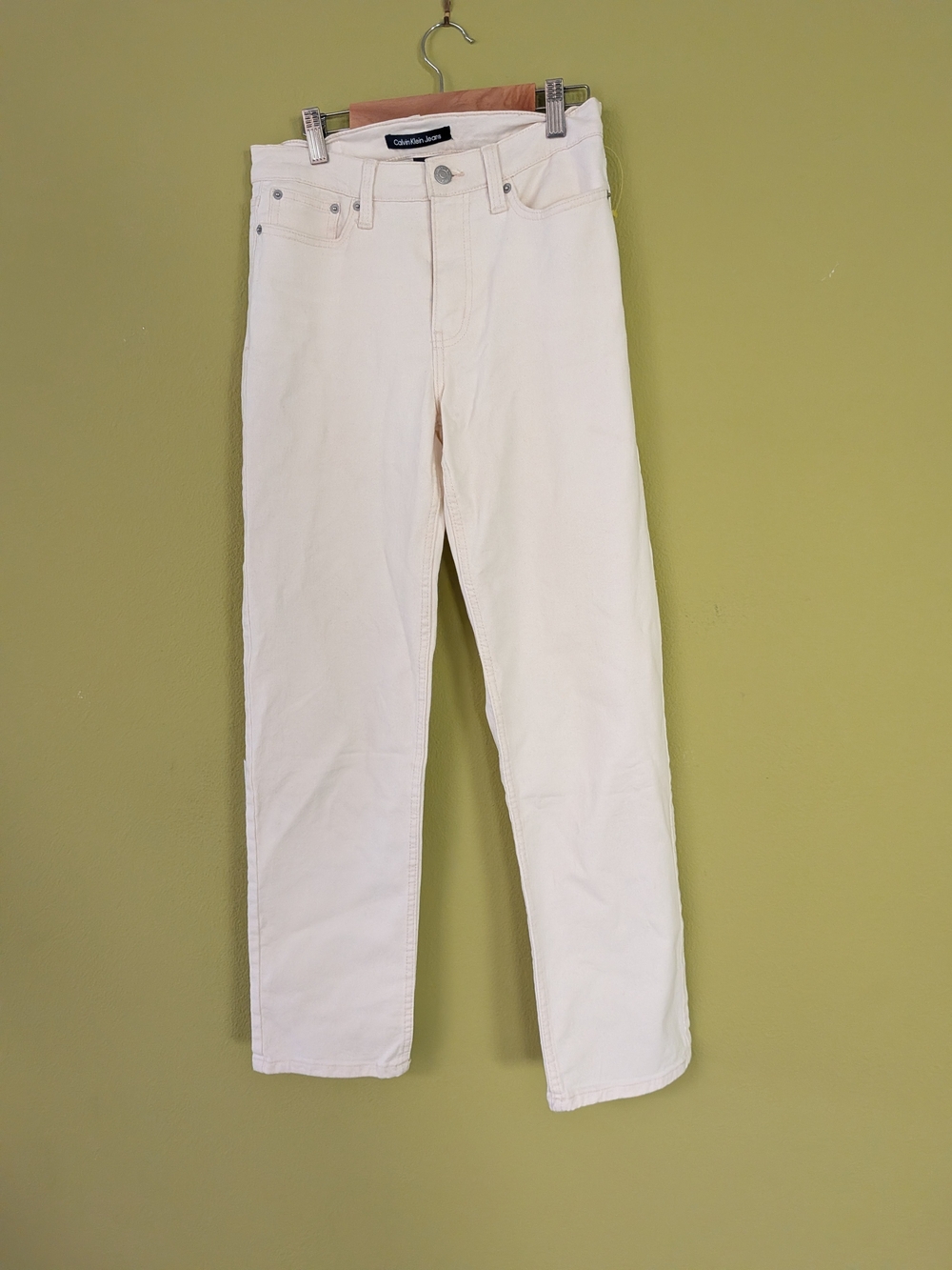 Calvin Klein White High-Rise Straight Jeans